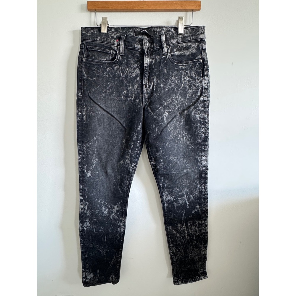 Hudson Los Angeles Skinny Jeans Black White Acid Wash indie sleaze tumblr grunge